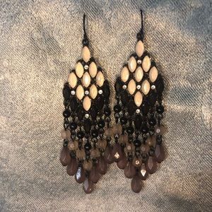 Purple and Black Earrings